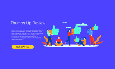 Thumbs up review vector illustration concept template background can be use for presentation web banner UI UX landing page