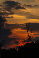 A beautiful sunset view with cityscapes