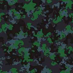 Urban camouflage of various shades of blue, green and black colors
