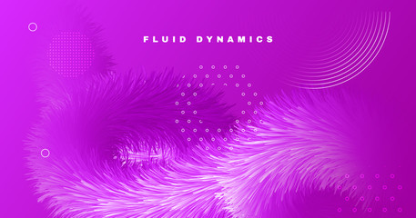 3d Movement. Fluid Cover. Pink Graphic 