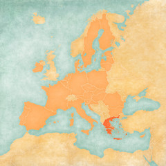 Map of European Union - Greece
