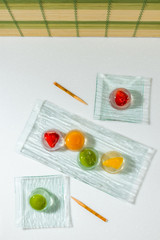 Naklejka na ściany i meble フルーツゼリー　Fruit agar jelly