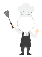 Kid Chef Head Blank Template Illustration