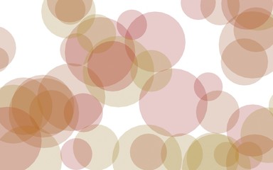 Multicolored translucent circles on a white background. Yellow tones. 3D illustration