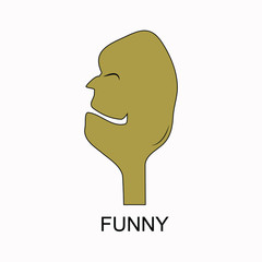 Funny face man emoji avatar icon logo sign silhouette Modern creative cartoon design Fashion print for clothes apparel greeting invitation card picture banner poster flyer websites  Vector