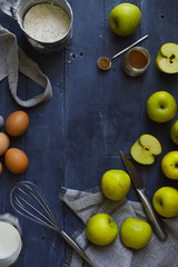 ingredients for apple pie on the table