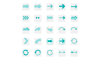  Arrows set. Vector Icons. Arrow different shapes in modern simple flat style Vector
