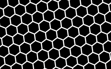 White honeycomb on a black background. Isometric geometry. 3D illustration