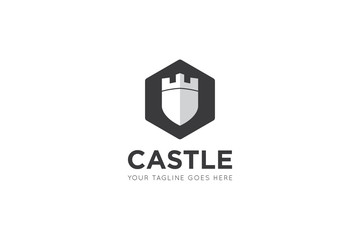 Castle logo and icon vector illustration design template