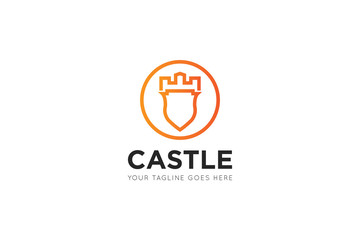 Fototapeta premium Castle logo and icon vector illustration design template