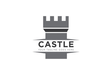 Castle logo and icon vector illustration design template