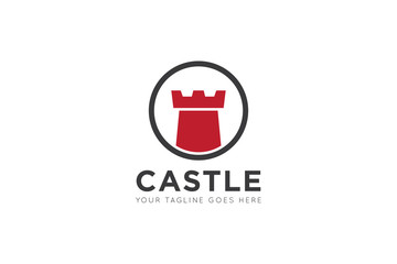 Castle logo and icon vector illustration design template