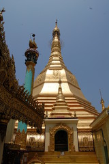 Naklejka premium Yangon pagoda is colorful