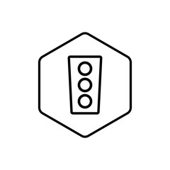 Traffic light in hexagon icon.eps ten