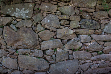 Stone wall as a background or texture, stones of different sizes