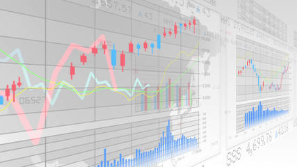 Business Data Graph finance Chart Bar 3D illustration background.