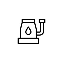 Sump pump vector icon in linear, outline icon isolated on white background