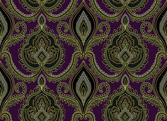 Paisley Style Seamless Border Pattern 