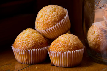 Close up of homemade muffins