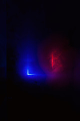 Lighting and smoke through the square slot.