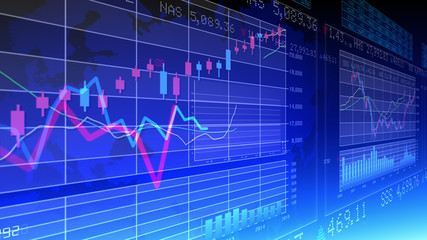 Business Data Graph finance Chart Bar 3D illustration background.
