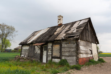 Fototapeta na wymiar Old cabin on the polish farm.