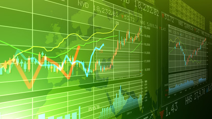 Business Data Graph finance Chart Bar 3D illustration background.