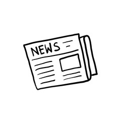hand drawn Newspaper vector icon doodle