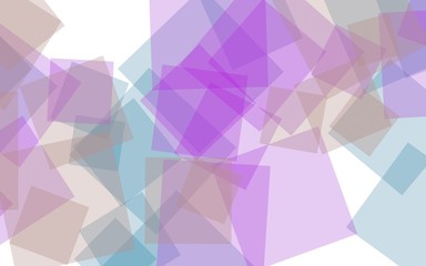 Obraz premium Multicolored translucent squares on white background. Red tones. 3D illustration