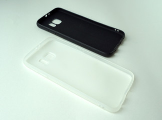 Fototapeta na wymiar black and white protective phone cases