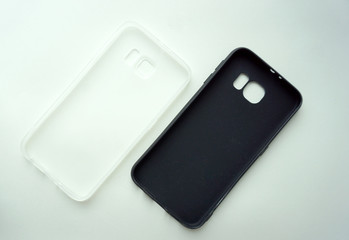 black and white protective phone cases top view