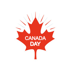 Maple leaf with Canada day design, silhouette style