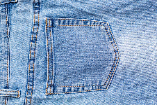 blue jeans pocket with blank label
