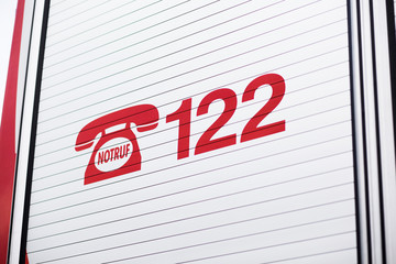 Beschriftung „122“ auf einem österreichischen Feuerwehrauto