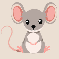 Diseño de roedor rata en vectores Rata bonita ilustrador - obrazy, fototapety, plakaty