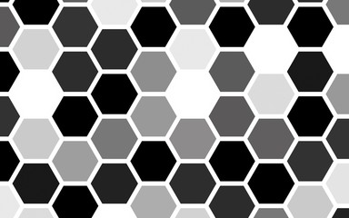 White honeycomb with a gradient color. Isometric geometry. 3D illustration