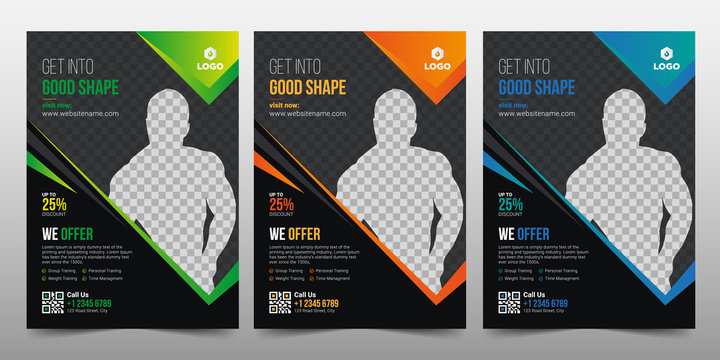 Creative Gym & Fitness Flyer Brochure Template Design