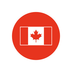 Canada day concept, canada flag icon, block silhouette style