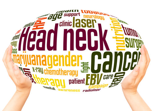 Head And Neck Cancer Word Hand Sphere Cloud Concept