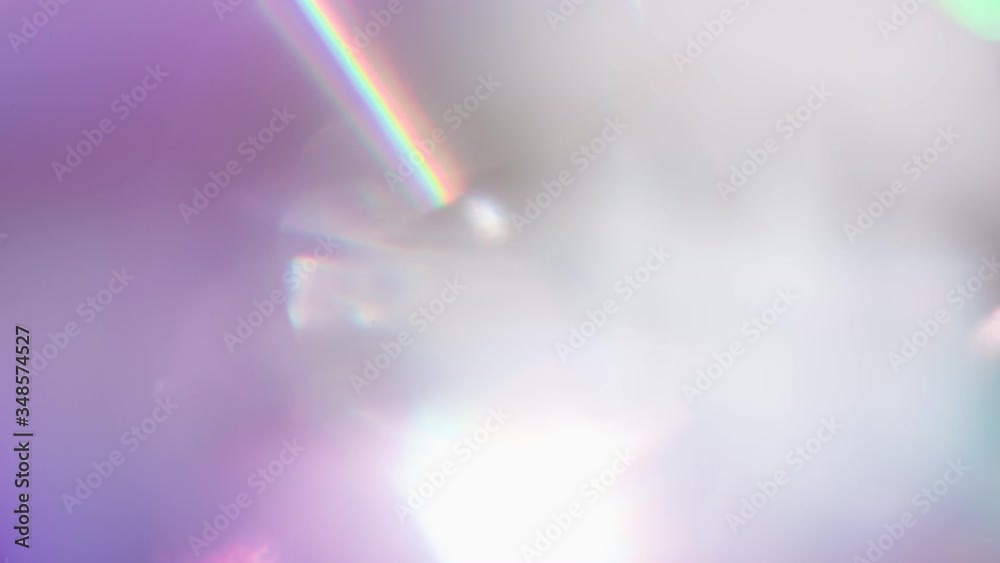 Wall mural optical refraction in violet tones. loop. the light passes through the facets of a slowly rotating d