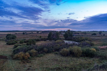 Dawn in the Russian field