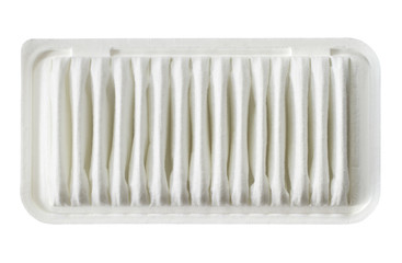 Engine air filter for car (with clipping path) isolated on white background