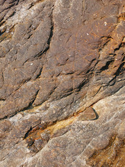 Background texture of some natural stone granite. multi-colored - red, gray.
