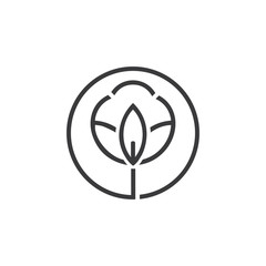 Beauty Cotton flower vector , Simple  icon Cotton flower template symbol nature
