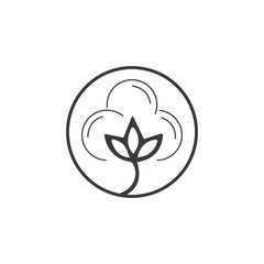 Beauty Cotton flower vector , Simple  icon Cotton flower template symbol nature