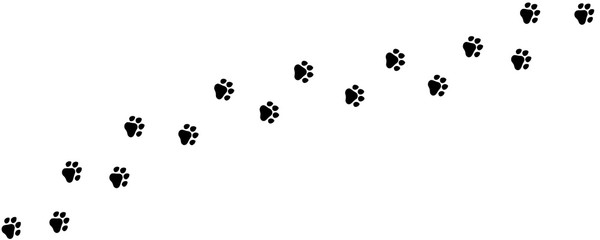 Paw print of dog, cat, puppy pet footprint,  print vector icon