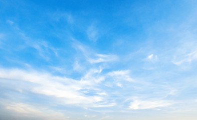 blue sky with white fluffy cloud, landscape background