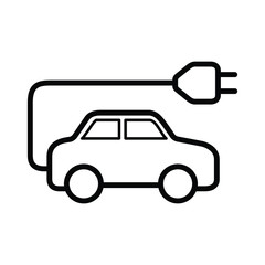 electric car or hybrid car at the charging power station