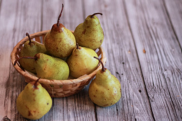 pears in a basket