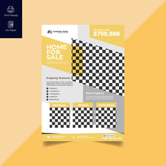 Elegant Real Estate Flyer Home for Sale for Modern Home Interior Design Editable Vector Template